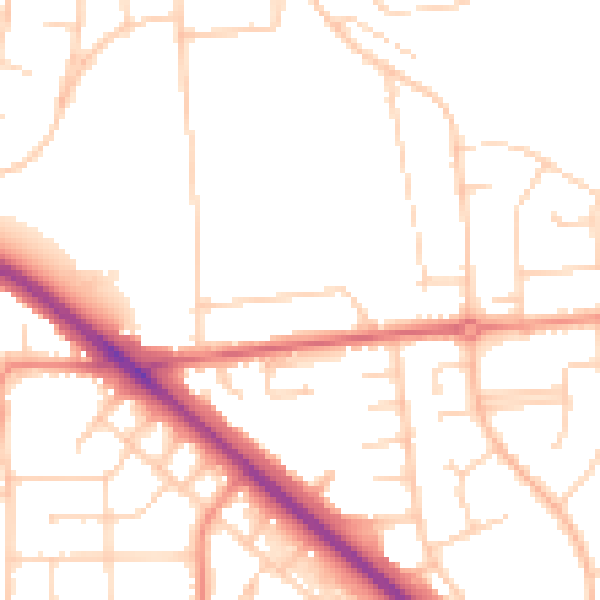 Daytime road noise heatmap for DN16 1QJ