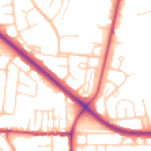 Daytime road noise heatmap for DN16 1RA