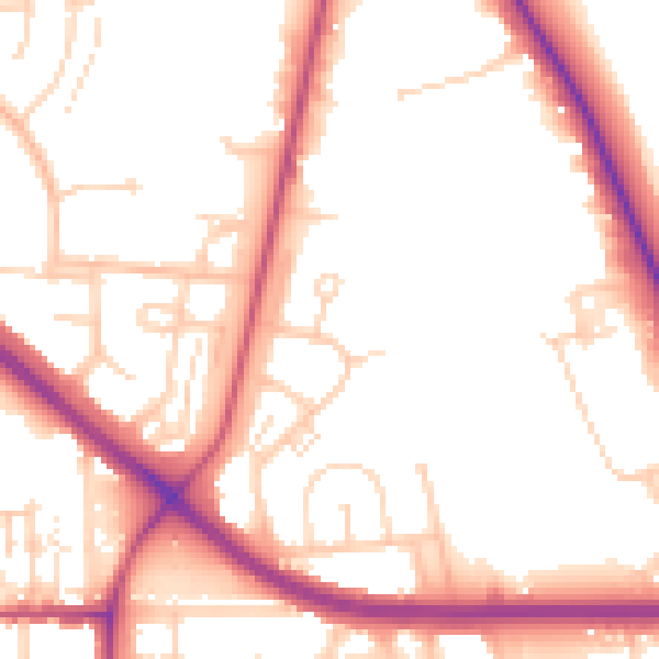 Daytime road noise heatmap for DN16 1SB