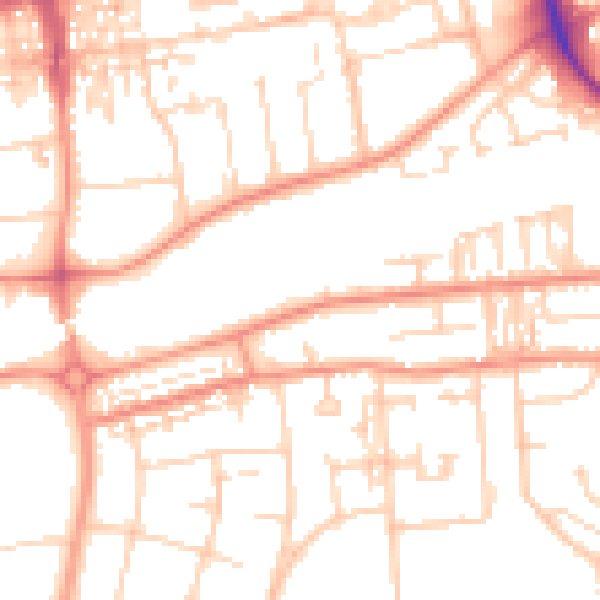 Daytime road noise heatmap for DN16 1ST