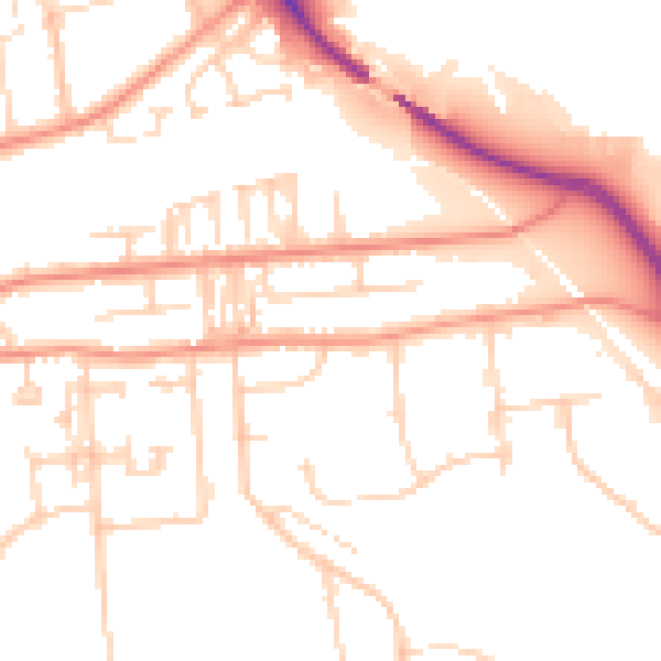 Daytime road noise heatmap for DN16 1TR