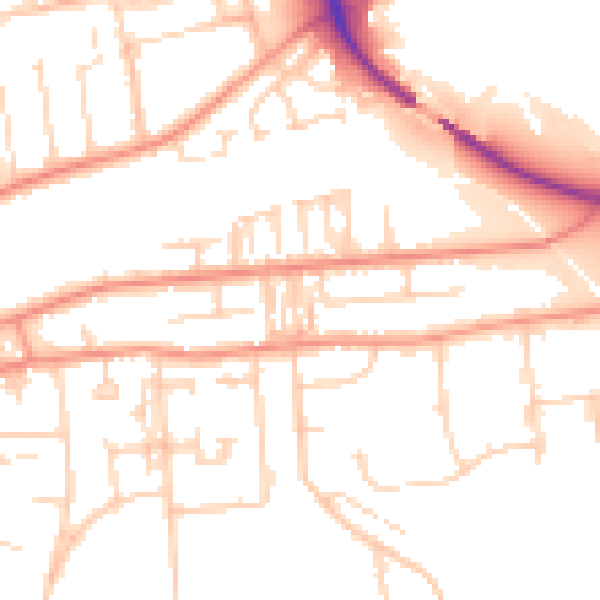Daytime road noise heatmap for DN16 1TW