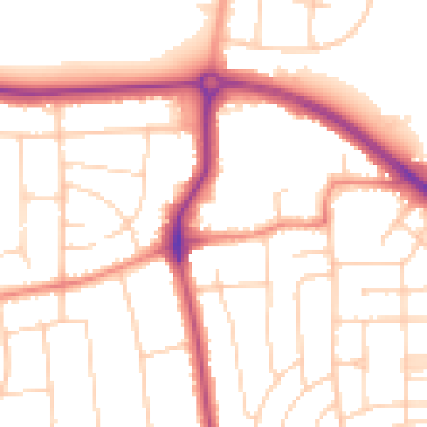 Daytime road noise heatmap for DN16 2AH
