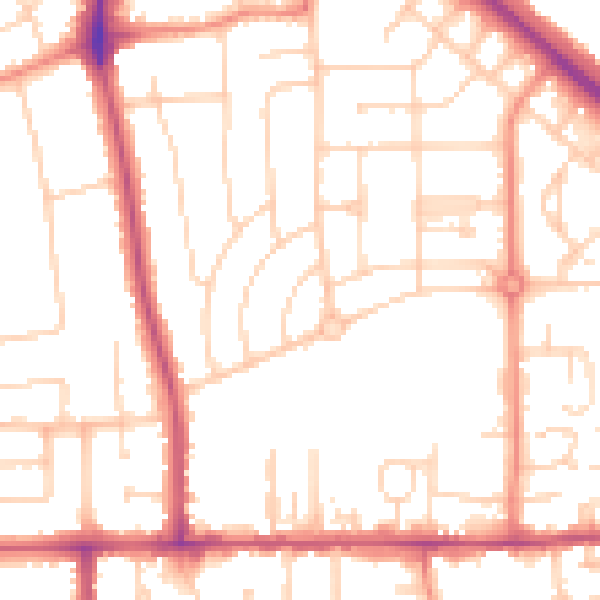 Daytime road noise heatmap for DN16 2AX