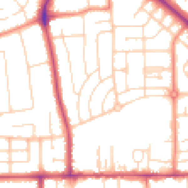 Daytime road noise heatmap for DN16 2AY