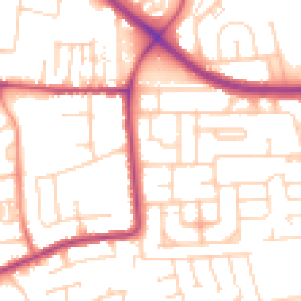 Daytime road noise heatmap for DN16 2BS