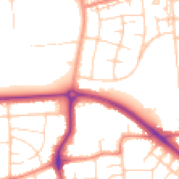 Daytime road noise heatmap for DN16 2BX