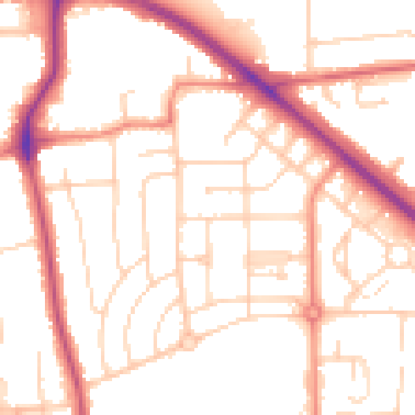 Daytime road noise heatmap for DN16 2DP