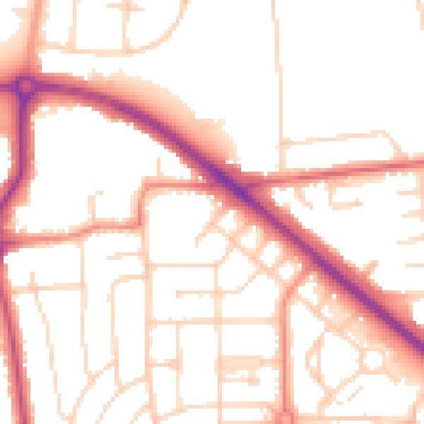 Daytime road noise heatmap for DN16 2EL