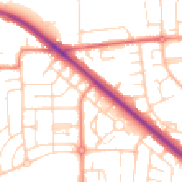 Daytime road noise heatmap for DN16 2EU