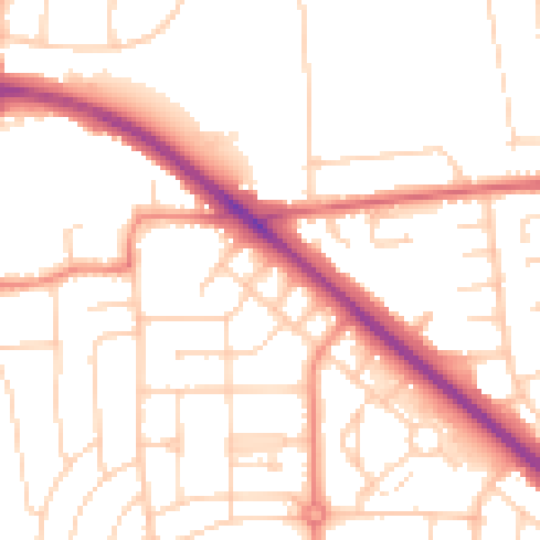 Daytime road noise heatmap for DN16 2EW