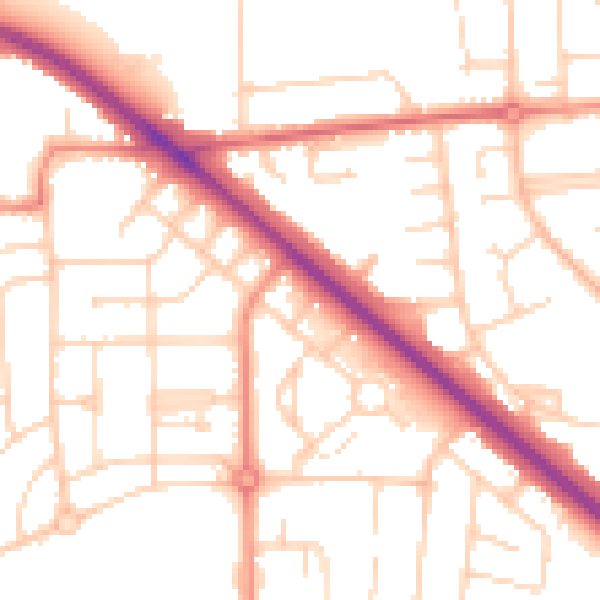 Daytime road noise heatmap for DN16 2EY