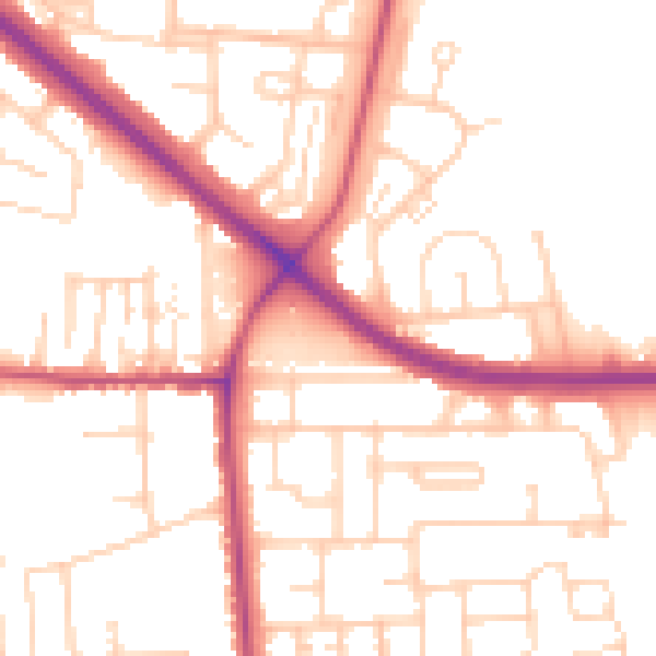 Daytime road noise heatmap for DN16 2FA