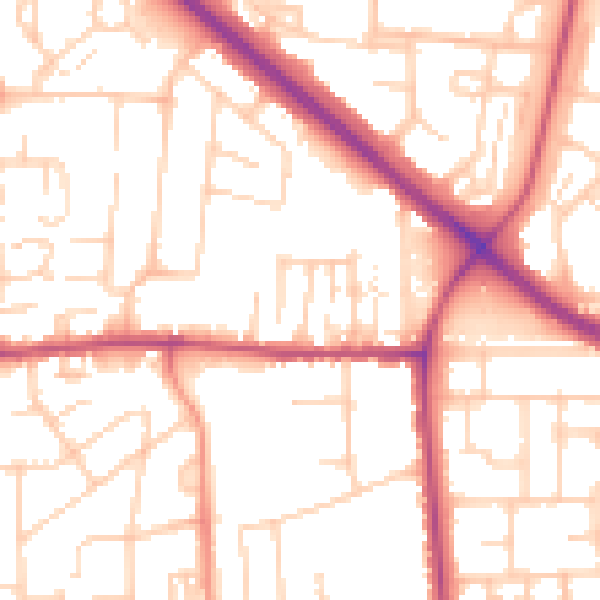 Daytime road noise heatmap for DN16 2NF