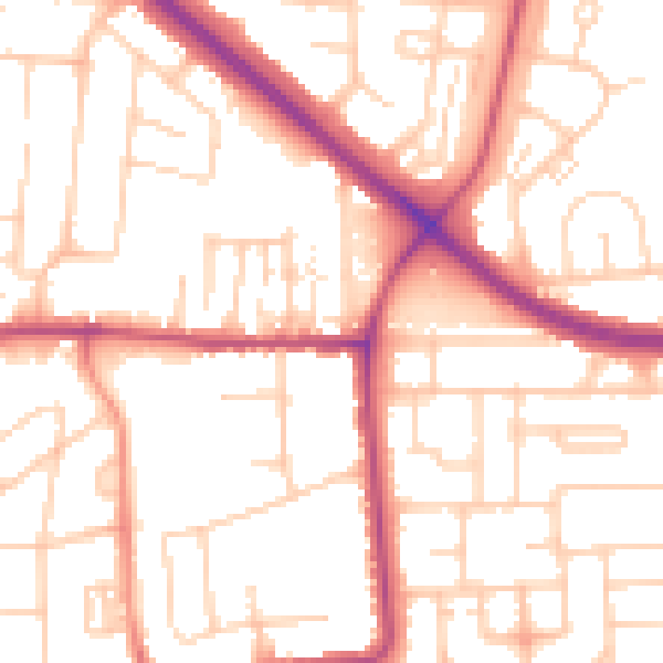 Daytime road noise heatmap for DN16 2NN