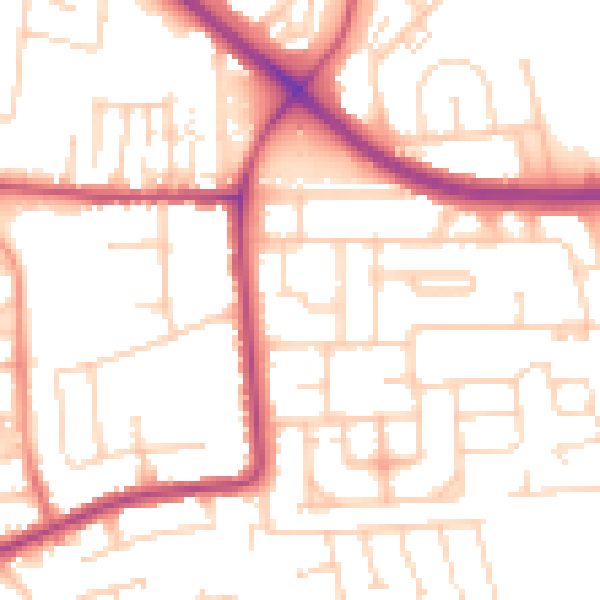 Daytime road noise heatmap for DN16 2NS