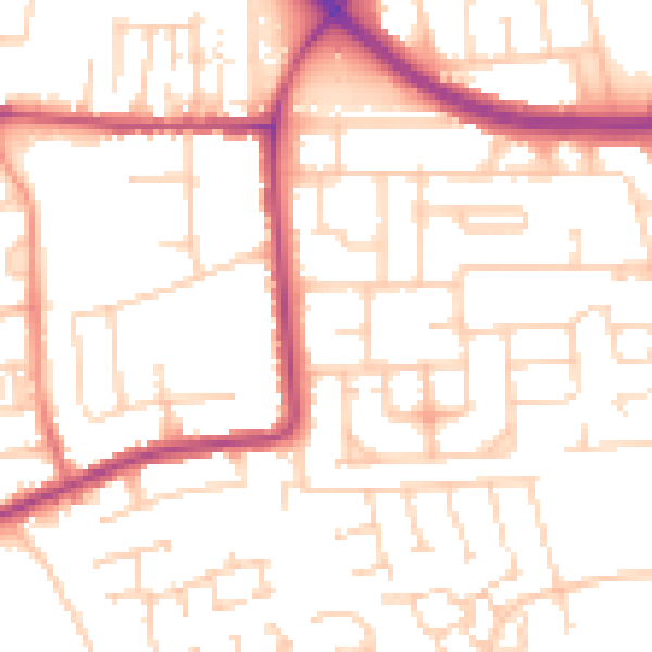 Daytime road noise heatmap for DN16 2QA