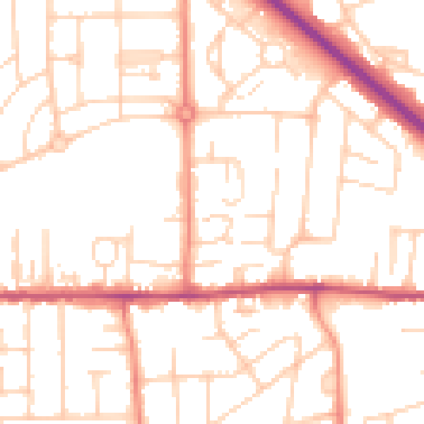 Daytime road noise heatmap for DN16 2RH