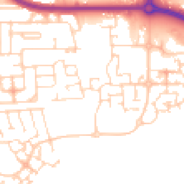 Daytime road noise heatmap for DN16 2RR