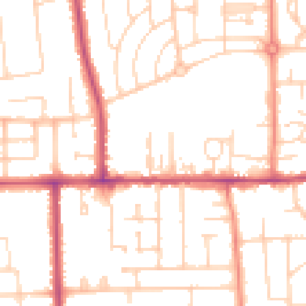 Daytime road noise heatmap for DN16 2SB