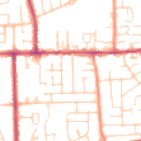 Daytime road noise heatmap for DN16 2SF