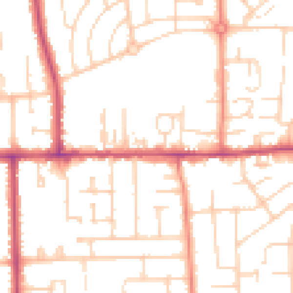 Daytime road noise heatmap for DN16 2SH