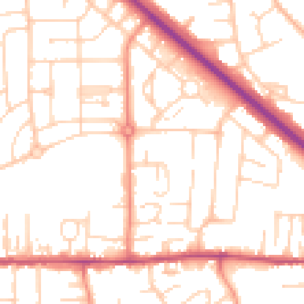 Daytime road noise heatmap for DN16 2TQ