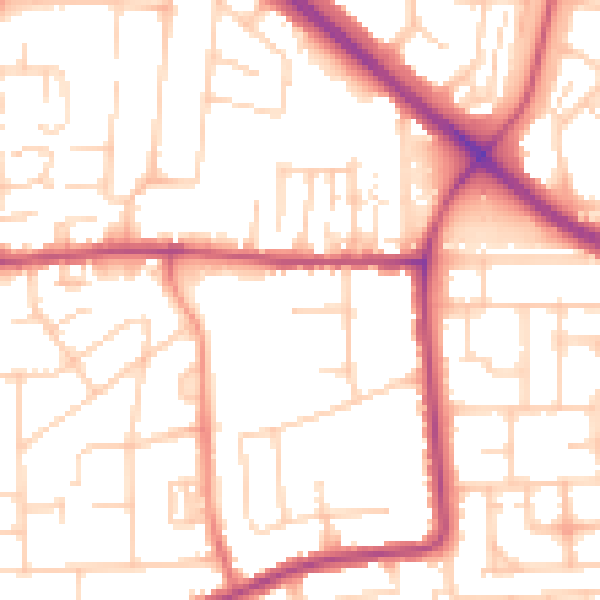Daytime road noise heatmap for DN16 3AE