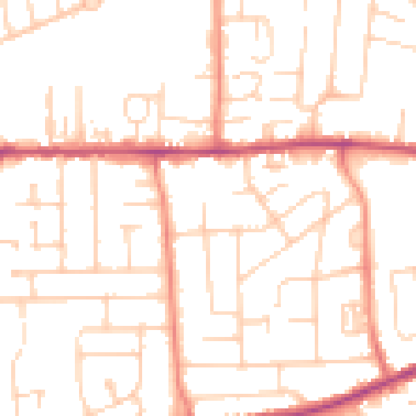 Daytime road noise heatmap for DN16 3EW