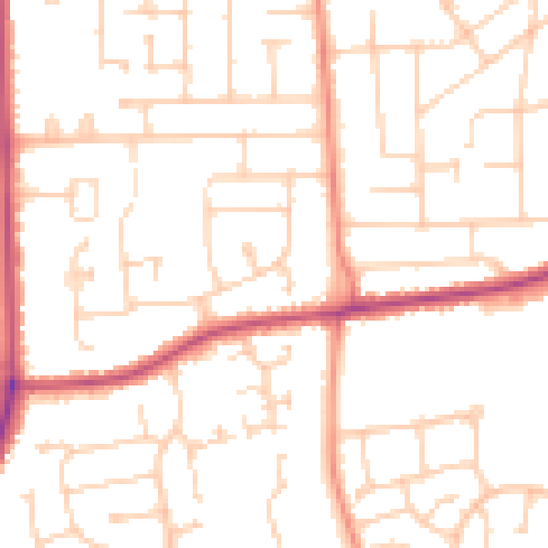 Daytime road noise heatmap for DN16 3HP