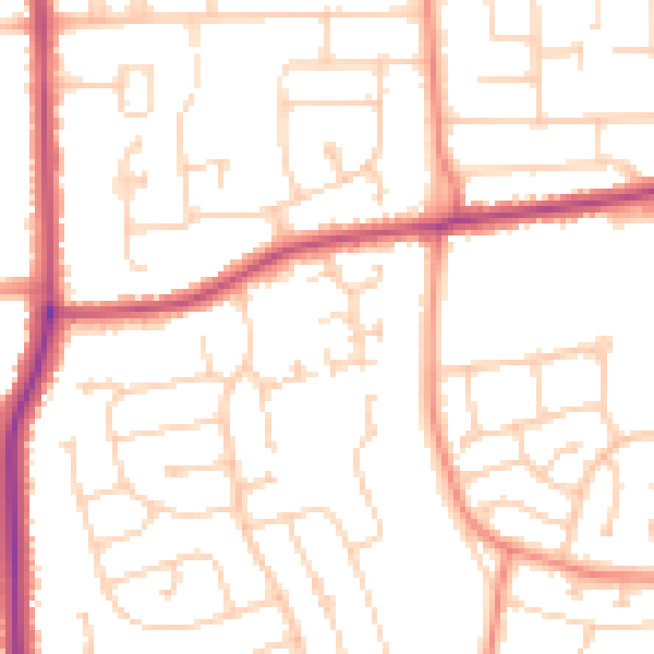 Daytime road noise heatmap for DN16 3JT