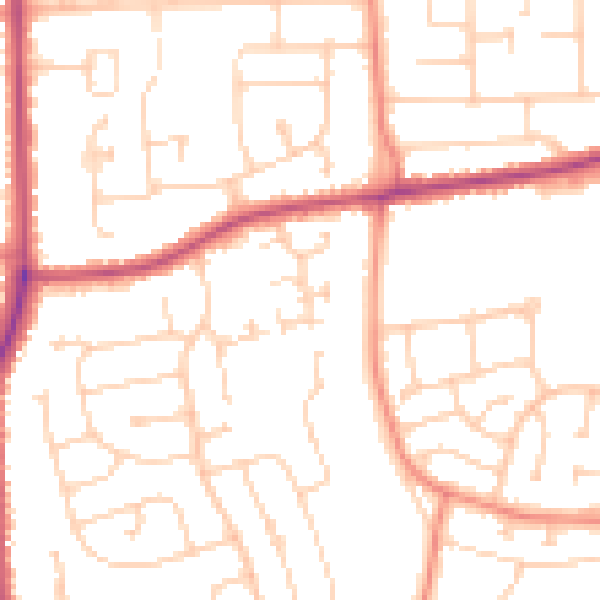 Daytime road noise heatmap for DN16 3LA