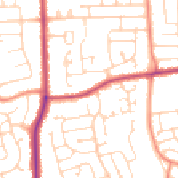 Daytime road noise heatmap for DN16 3LD