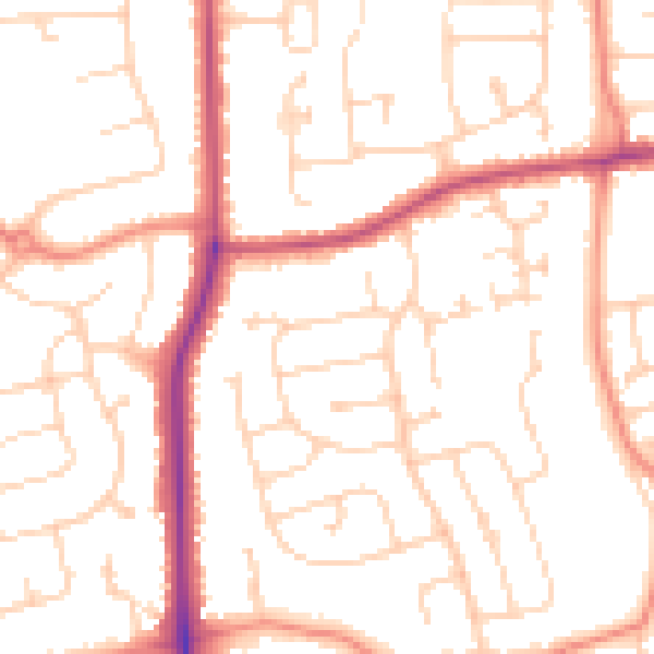 Daytime road noise heatmap for DN16 3LH
