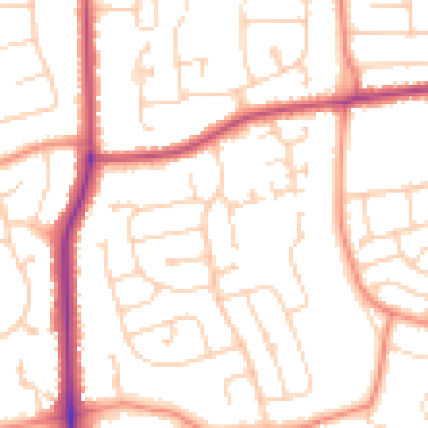 Daytime road noise heatmap for DN16 3LX