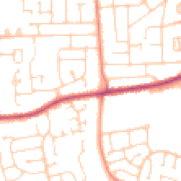 Daytime road noise heatmap for DN16 3NX