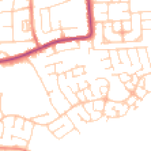 Daytime road noise heatmap for DN16 3NY