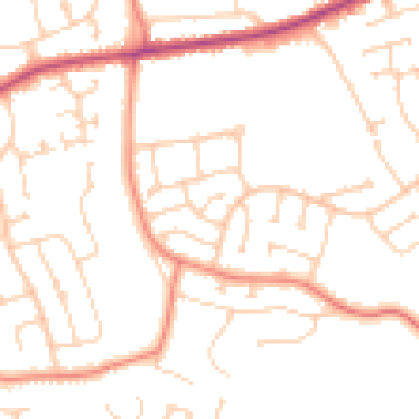 Daytime road noise heatmap for DN16 3QF