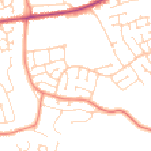 Daytime road noise heatmap for DN16 3QP