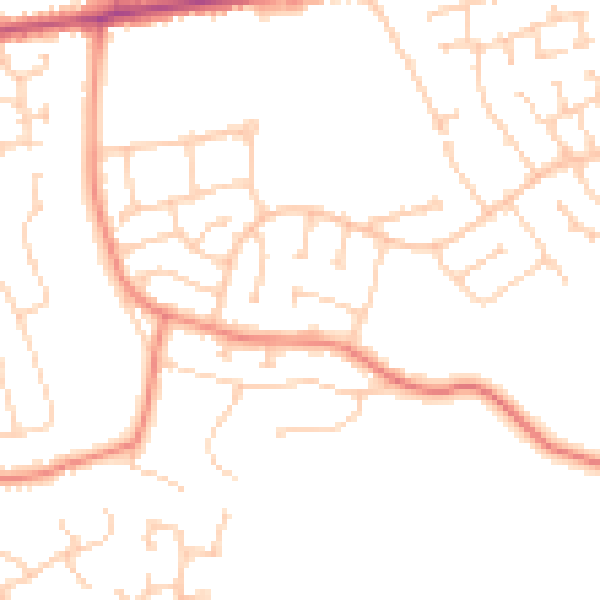 Daytime road noise heatmap for DN16 3QT