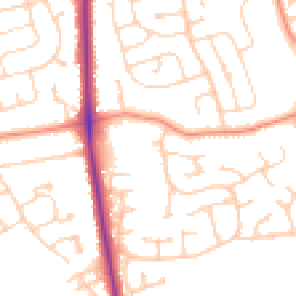 Daytime road noise heatmap for DN16 3SN