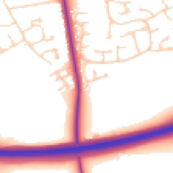 Daytime road noise heatmap for DN16 3TS