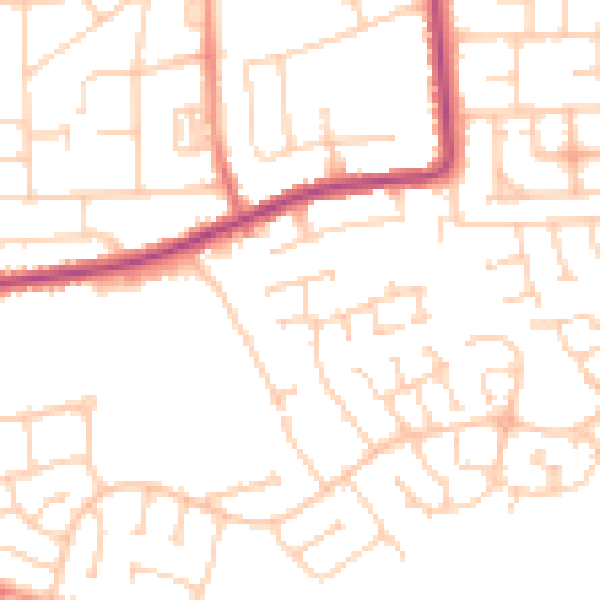 Daytime road noise heatmap for DN16 3UN