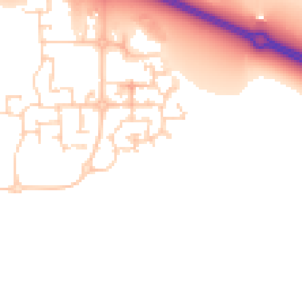 Daytime road noise heatmap for DN16 3WP