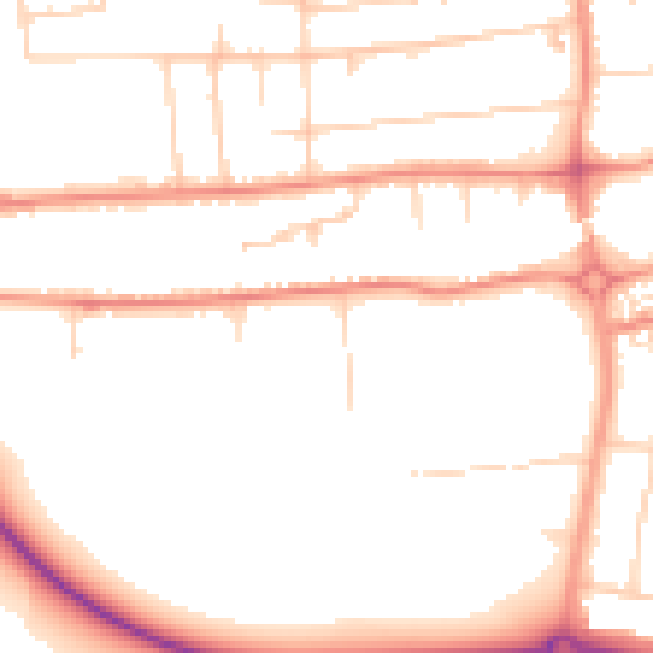 Daytime road noise heatmap for DN17 1AG