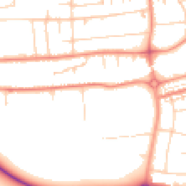 Daytime road noise heatmap for DN17 1AQ