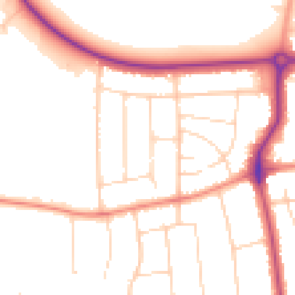 Daytime road noise heatmap for DN17 1BE