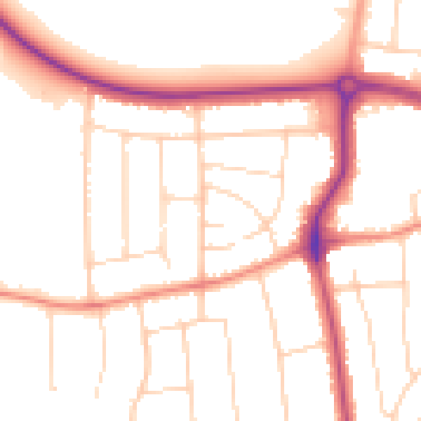 Daytime road noise heatmap for DN17 1DE