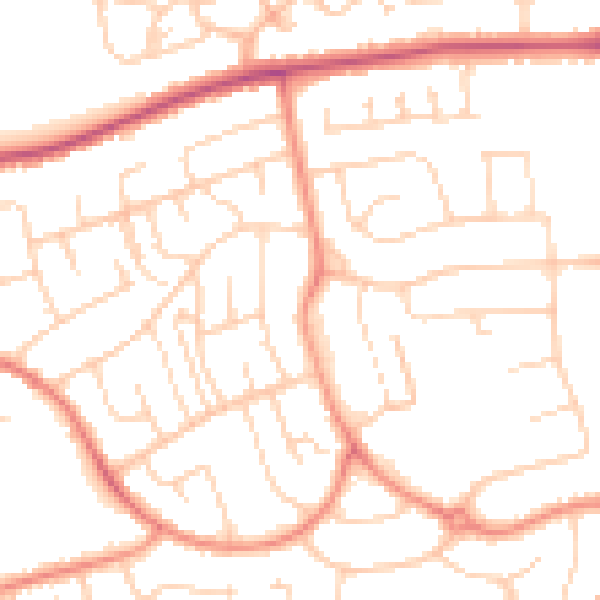 Daytime road noise heatmap for DN17 2DH