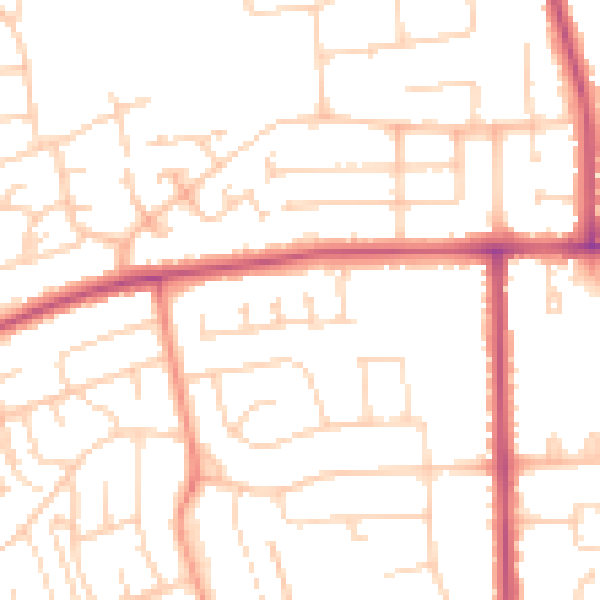 Daytime road noise heatmap for DN17 2FJ